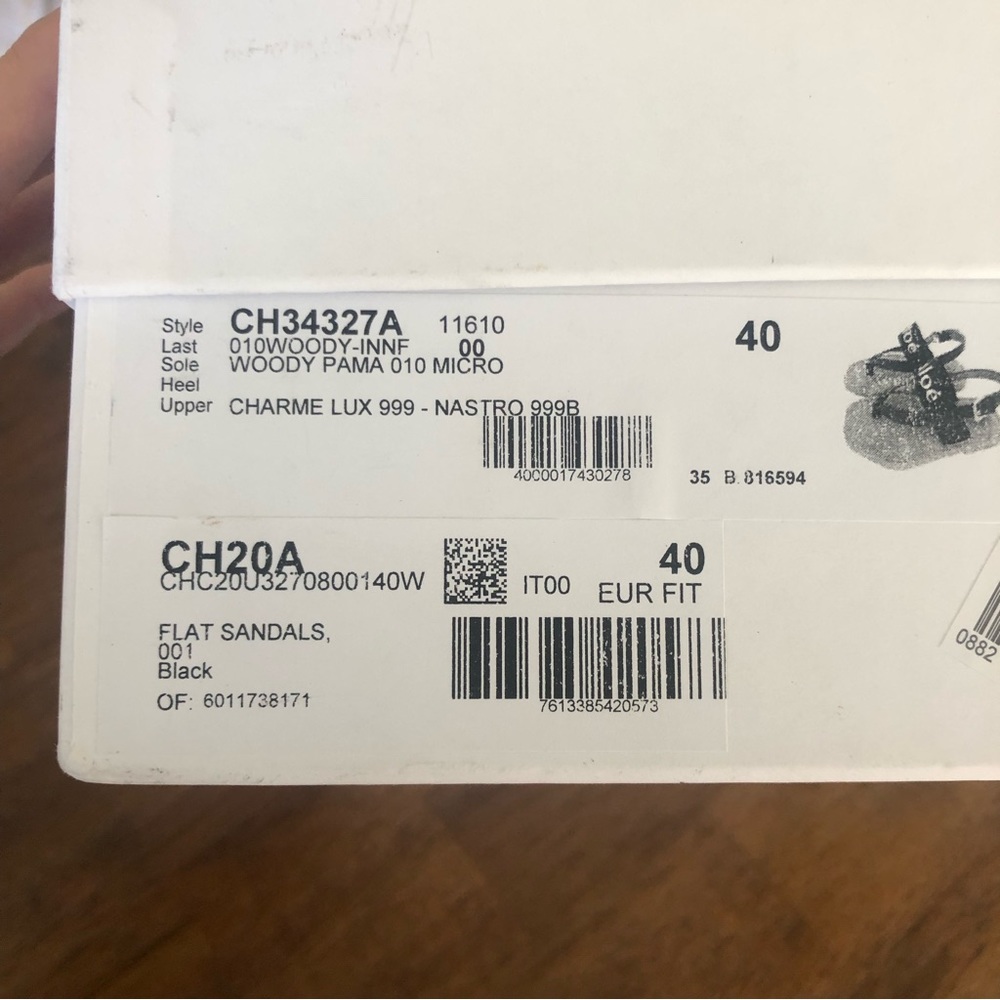 NIB $450 CHLOÉ Woody Logo Sandal (Women) in Black - size 40 EU / 10 US! - Picture 16 of 16